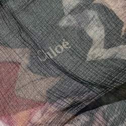 Chloe Multicolor Rosace Patchwork Printed Crinkled Silk Stole