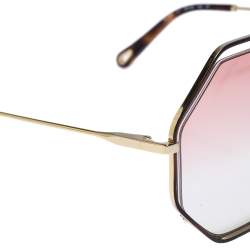 Chloe Gold/Pink Gradient CE132S Poppy Octagonal Sunglasses