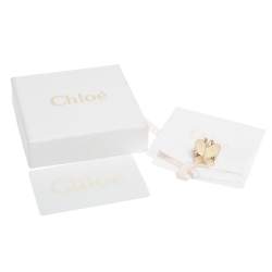 Chloe Butterfly Motif Enamel Gold Tone Ring Size 52.5