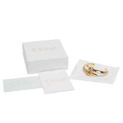 Chloé Gold Tone Double Horse Head Equestrian Open Cuff Bracelet