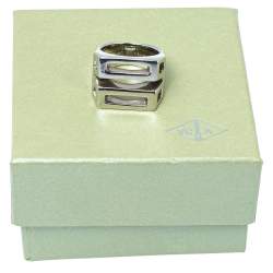 Chloé Silver Tone Bianca Ring Size 52