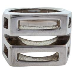 Chloé Silver Tone Bianca Ring Size 52