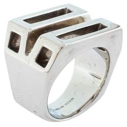 Chloé Silver Tone Bianca Ring Size 52