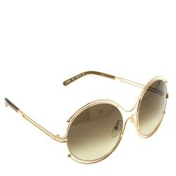 مملوكة مسبقًا نظارة شمسية كلوي سي إي122/أس مستديرة كبيرة غرادينت أخضر و ذهبي