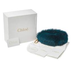 Chloé Peacock Blue Fox Fur Bag Charm