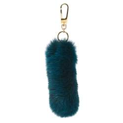 Chloé Peacock Blue Fox Fur Bag Charm