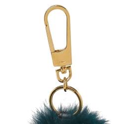 Chloé Peacock Blue Fox Fur Bag Charm