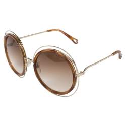 Pre Owned Chloé Blonde Havana/ Brown Gradient CE120SD Carlina Round Sunglasses