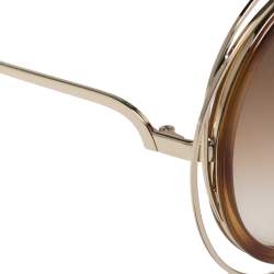 Pre Owned Chloé Blonde Havana/ Brown Gradient CE120SD Carlina Round Sunglasses