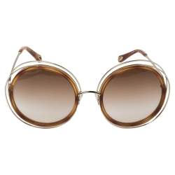 Pre Owned Chloé Blonde Havana/ Brown Gradient CE120SD Carlina Round Sunglasses
