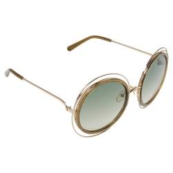 مملوكة مسبقًا نظارة شمسية كلوي "سي إي120/أس كارلينا" مستديرة خضراء و كاكي و ذهبية