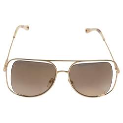 Chloe Gold/Brown CE130S Mirrored Aviator Sunglasses