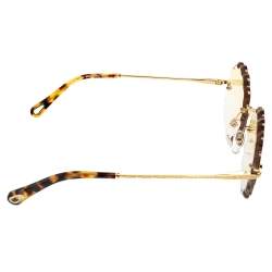 Pre Owned Chloe Yellow Acetate CE142S Scallop Round Gradient Sunglasses