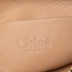 Pre Owned Chloe Grey Lizard Leather Top Zip Pouch