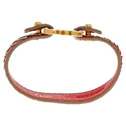 Pre Owned Chloe Dark Coral Ayer Snakeskin Leather Marcie Bracelet