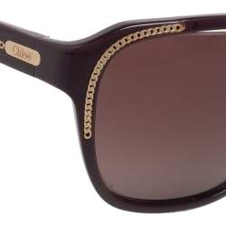 Pre Owned Chloe Burgundy/Burgundy Gradient CL2209 Oversized Sunglasses