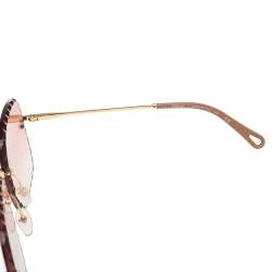 Chloe Gold Tone / Pink Gradient CE161 Oversized Rosie Sunglasses