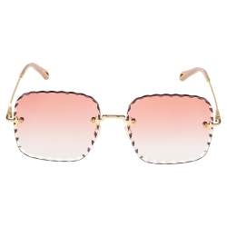Chloe Gold Tone / Pink Gradient CE161 Oversized Rosie Sunglasses