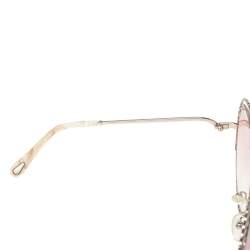 Chloe Gold/Beige CE114ST Carlina Oversized Round Gradient Sunglasses