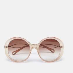 Pre Owned Chloé Brown CE739S Round Gradient Sunglasses