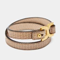 Chloe Beige Snakeskin Double Wrap Marcie Bracelet