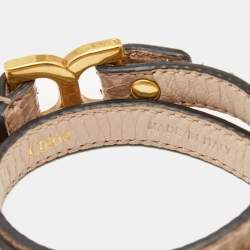 Chloe Beige Snakeskin Double Wrap Marcie Bracelet