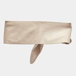 Chloe Beige Leather Knot Waist Belt S/M