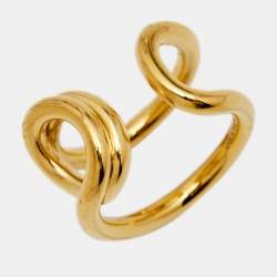 Chloè Gold Tone Cate Band Ring Size EU 54