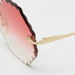 Pre Owned Chloe Pink/Gold Rosie CE143S Geometric Sunglasses