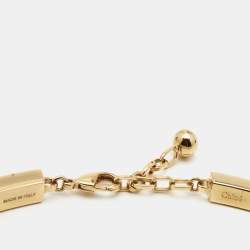  Chloé Gold Tone Faux Pearl Collar Choker Necklace 