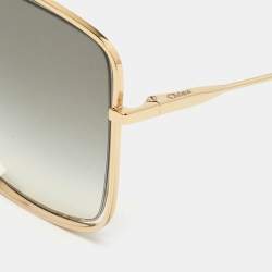 Pre Owned Chloé Gold/Black CE133S Gradient Butterfly Sunglasses