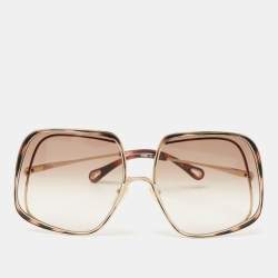 Chloe Gold/Brown Gradient Hanah Square Sunglasses