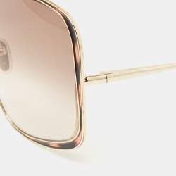 Chloe Gold/Brown Gradient Hanah Square Sunglasses