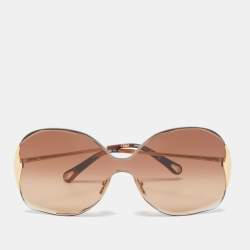 Chloe Brown Frame Gradient Oversized Sunglasses