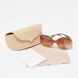 Chloe Brown Frame Gradient Oversized Sunglasses