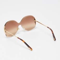 Chloe Brown Frame Gradient Oversized Sunglasses