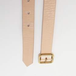 Pre Owned Chloe Beige Leather Bow Waist Belt S
