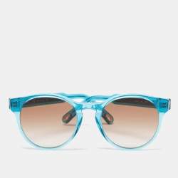 Pre Owned Chloe Light Blue Acetate Gradient Round Sunglasses