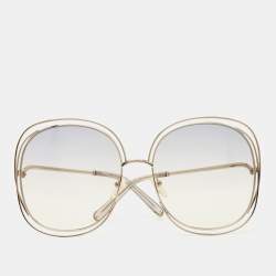 Chloe Gold Carlina Oversized Gradient Sunglasses