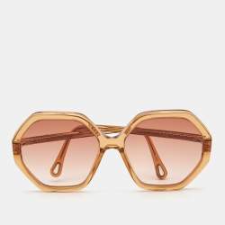 Chloe Orange/Pink Gradient CH0008S Esther Hexagonal Sunglasses