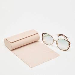 Pre Owned Chloe Gold/Brown CH0036S Hannah Oversized Sunglasses
