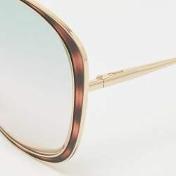 Pre Owned Chloe Gold/Brown CH0036S Hannah Oversized Sunglasses
