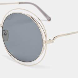 Pre Owned Chloe Black/Gold CE114S Carlina Oversized Round Sunglasses