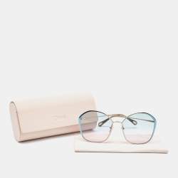 Pre Owned Chloé Blue/Pink Gradient CH0015S Oversized Sunglasses