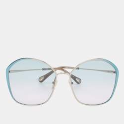 Pre Owned Chloé Blue/Pink Gradient CH0015S Oversized Sunglasses