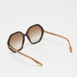 Chloe Brown Gradient CH0008S Hexagonal Oversized Sunglasses