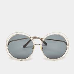 Pre Owned Chloe Black/Gold CE114S  Round Sunglasses