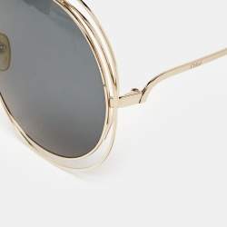 Pre Owned Chloe Black/Gold CE114S  Round Sunglasses