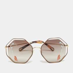 Chloe Brown/Gold Gradient CE132SRI Poppy Geometric Sunglasses