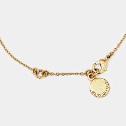 Pre Owned Chloé Gold Tone Logo Heart Chain Bracelet